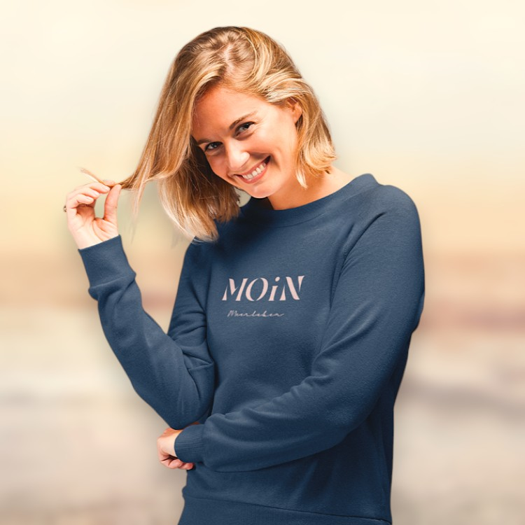 Damen Sweater "Moin Meerleben" - Strandherz